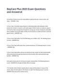 BayCare Plus 2023 Exam Questions and Answers