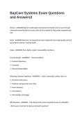 BayCare Systems Exam Questions and Answers