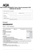 AQA A-LEVEL GEOGRAPHY Paper 2 Human geography 2025 VERIFIED QP AND MS