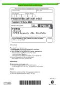 BUNDLE&colon;&colon;&colon;Pearson Edexcel Level 3 GCE Politics Advanced PAPER 2025 Combined Question Paper and Mark Scheme