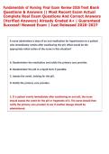 Fundamentals of Nursing Final Exam Review 2026 Test Bank  Questions & Answers &vert;&vert; Most Recent Exam Actual  Complete Real Exam Questions And Correct Answers  &lpar;Verified Answers&rpar; Already Graded A&plus; &vert; Guaranteed  Success&excl;&excl; Newest Exam &vert; Just Released 2026-2027 