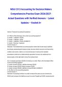 WGU C213 Accounting for Decision Makers Comprehensive Practice Exam 2026&sol;2027&colon; Actual Questions with Verified Answers &ndash; Latest Updates &ndash; Graded A&plus;