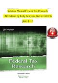 TEST BANK for Federal Tax Research 12th Edition by Roby Sawyers&comma; Steven Gill&vert;&vert;All chapters Covered &vert;&vert; Latest Updated Guide A&plus; &vert;&vert; ISBN&colon;9780357366387&vert;&vert;