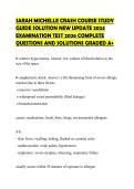 SARAH MICHELLE CRASH COURSE STUDY GUIDE SOLUTION NEW UPDATE 2024 EXAMINATION TEST 2026 COMPLETE QUESTIONS AND SOLUTIONS GRADED A&plus;