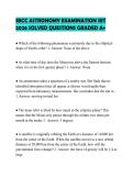 SBCC ASTRONOMY EXAMINATION SET 2026 SOLVED QUESTIONS GRADED A&plus;