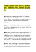 MCPPO CERTIFICATION EVALUATION EXAM 2026 QUESTIONS WITH ANSWERS GRADED A&plus;