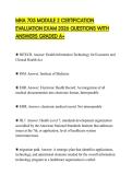 MHA 705 MODULE 2 CERTIFICATION EVALUATION EXAM 2026 QUESTIONS WITH ANSWERS GRADED A&plus;