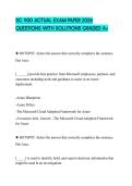SC 900 ACTUAL EXAM PAPER 2026 QUESTIONS WITH SOLUTIONS GRADED A&plus;