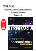 Test Bank for Introductory Econometrics&colon; A Modern Approach 8th Edition &ndash; Jeffrey Wooldridge &vert; Chapters 1&ndash;19 &vert; Instant PDF Download