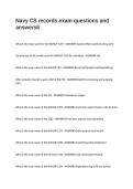 Navy CS records exam questions and answers