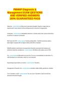  PMHNP Diagnosis & Management EXAM QESTIONS AND VERIFIED ANSWERS 100&percnt; GUARANTEED