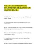 NASM WOMEN'S FITNESS SPECIALIST EXAMINATION TEST 2026 QUESTIONS WITH SOLUTIONS GRADED A&plus;