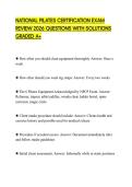 NATIONAL PILATES CERTIFICATION EXAM REVIEW 2026 QUESTIONS WITH SOLUTIONS GRADED A&plus;