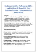 OneStream Certified Professional &lpar;OCP&rpar; - Lead Architect R1 Exam High-Yield Questions &Answers Rationales Instant Download Pdf