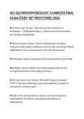 SCI 225 PATHOPHYSIOLOGY COMPLETE FINAL EXAM STUDY SET PROCTORED 2026