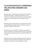 SCI 225 PATHOPHYSIOLOGY COMPREHENSIVE FINAL PROCTORED ASSESSMENT 2026 EDITION