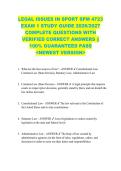 LEGAL ISSUES IN SPORT SPM 4723  EXAM 1 STUDY GUIDE 2026&sol;2027  COMPLETE QUESTIONS WITH  VERIFIED CORRECT ANSWERS &vert;&vert;  100&percnt; GUARANTEED PASS  <NEWEST VERSION> 