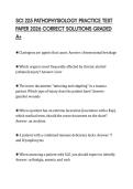 SCI 225 PATHOPHYSIOLOGY PRACTICE TEST PAPER 2026 CORRECT SOLUTIONS GRADED A&plus;