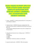 LEGAL ISSUES IN SPORT SPM 4723  EXAM 2 STUDY GUIDE 2026&sol;2027  COMPLETE QUESTIONS WITH  VERIFIED CORRECT ANSWERS &vert;&vert;  100&percnt; GUARANTEED PASS  <NEWEST VERSION> 