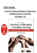 Test Bank for Yoder-Wise&rsquo;s Leading and Managing in Canadian Nursing 3rd Edition &ndash; Patricia S&period; Yoder-Wise &vert; Complete Chapters 1&ndash;32 &vert; Instant PDF Download