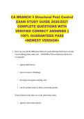 CA BRANCH 3 Structural Pest Control  EXAM STUDY GUIDE 2026&sol;2027  COMPLETE QUESTIONS WITH  VERIFIED CORRECT ANSWERS &vert;&vert;  100&percnt; GUARANTEED PASS  <NEWEST VERSION> 