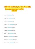 Nur 210 NUR 210 MATH Final &lpar;OB&rpar; exam questions and verified answers 100&percnt;  guaranteed pass&period;