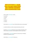 NUR 210 EXAM -1 - Health Care Concepts QUESTIONS AND VERIFIED ANSWERS 100&percnt; GUARANTEED