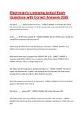 Electricians Licensing Actual Exam Questions with Correct Answers 2026