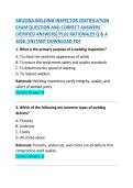 Arizona Welding Inspector Certification Exam Questions and Correct Answers
