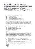 Test Bank For Leadership Roles and Management Functions in Nursing 10th Edition By Bessie L&period; Marquis&semi; Carol Huston 9781975139216 Chapter 1-25 Complete Guide &period;