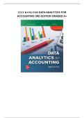 Test bank for Data Analytics for Accounting 3rd Edition with test questions and answers graded A&plus;