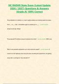 NC RADAR State Exam &lpar;Latest Update 2026 2027&rpar; Questions & Answers -Grade A- 100- Correct