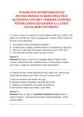 NUR109&sol; NUR 109 MIDTERM EXAM  FOUNDATIONS IN NURSING PRACTICE  QUESTIONS AND 100&percnt; VERIFIED ANSWERS  WITH RATIONALES GRADED A&plus; LATEST  EXCELSIOR UNIVERSITY