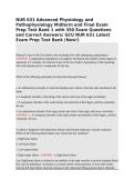 NUR 631 Advanced Physiology and Pathophysiology Midterm and Final Exam Prep Test Bank 1 with 350 Exam Questions and Correct Answers&sol; GCU NUR 631 Latest Exam Prep Test Bank &lpar;New&excl;&rpar;