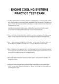 ENGINE COOLING SYSTEMS  PRACTICE TEST EXAM