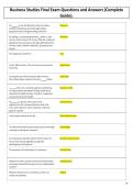 Business Studies Final Exam Questions and Answers &lpar;Complete Guide&rpar;&period;