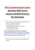 NYC Custodian Engineer Exam Questions With Correct Answers &lpar;Verified Answers&rpar; Plus Rationales