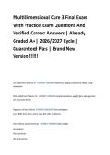 Multidimensional Care 3 Final Exam  With Practice Exam Questions And  Verified Correct Answers &vert; Already  Graded A&plus; &vert; 2026&sol;2027 Cycle &vert;  Guaranteed Pass &vert; Brand New  Version&excl;&excl;&excl;&excl;&excl;&excl; 