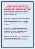 RASMUSSEN PHARM FINAL EXAM NEWEST  COMPLETE 200 QUESTIONS AND CORRECT  DETAILED ANSWERS &vert;&vert;VERIFIED EXAM&excl;&excl;&lpar;VERIFIED  ANSWERS&rpar; &vert;ALREADY GRADED A&plus;&vert;&vert;NEWEST EXAM&excl;&excl;&excl;