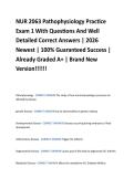 NUR 2063 Pathophysiology Practice  Exam 1 With Questions And Well  Detailed Correct Answers &vert; 2026  Newest &vert; 100&percnt; Guaranteed Success &vert;  Already Graded A&plus; &vert; Brand New  Version&excl;&excl;&excl;&excl;&excl;&excl; 