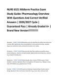 NURS 6521 Midterm Practice Exam  Study Guide&colon; Pharmacology Overview  With Questions And Correct Verified  Answers &vert; 2026&sol;2027 Cycle &vert;  Guaranteed Pass &vert; Already Graded A&plus; &vert;  Brand New Version&excl;&excl;&excl;&excl;&excl;&excl;&excl;&excl;&excl;&excl;&excl; 