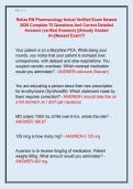 Relias RN Pharmacology Actual Verified Exam Newest  2026 Complete 70 Questions And Correct Detailed  Answers &lpar;verified Answers&rpar; &vert;&vert;Already Graded  A&plus;&vert;&vert;Newest Exam&excl;&excl;&excl;
