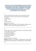NUR 521 ADVANCED PHARMACOLOGY EXAM  QUESTIONS AND 100&percnt; VERIFIED ANSWERS  WITH RATIONALES GRADED A&plus; LATEST  UNIVERSITY OF ALABAMA