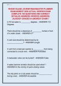 RHODE ISLAND JOURNEYMAN&sol;MASTER PLUMBER  EXAM NEWEST 2026 ACTUAL VERIFIED EXAM  COMPLETE 150 QUESTIONS AND CORRECT  DETAILED ANSWERS &lpar;VERIFIED ANSWERS&rpar;  &vert;ALREADY GRADED A&plus;&vert;&vert;NEWEST EXAM&excl;&excl;&excl;