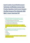 South Carolina Sound Reinforcement  Technician Certification License Exam  Practice Questions And Correct Answers  &lpar;Verified Answers&rpar; Plus Rationale 2026  Q&A&vert; Instant Download Pdf 