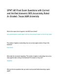 SPMT 481 Final Exam Questions with Correct  and Verified Answers 100&percnt; Accurately Rated  A&plus; Graded- Texas A&M University