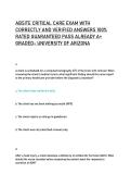 ABSITE CRITICAL CARE EXAM WITH  CORRECTLY AND VERIFIED ANSWERS 100&percnt;  RATED GUARANTEED PASS ALREADY A&plus;  GRADED- UNIVERSITY OF ARIZONA