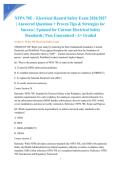 NFPA 70E &ndash; Electrical Hazard Safety Exam 2026&sol;2027  &vert; Answered Questions &plus; Proven Tips & Strategies for Success &vert; Updated for Current Electrical Safety Standards &vert; Pass Guaranteed - A&plus; Graded
