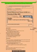 Pearson Edexcel Level 1&sol;Level 2 GCSE &lpar;9&ndash;1&rpar; Arabic PAPER 1&colon; Listening and understanding in Arabic Higher Tier MAY 2025 combined Question Paper and Mark scheme