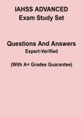 IAHSS Advanced Exam Study Set &ndash; Certification Practice & Review